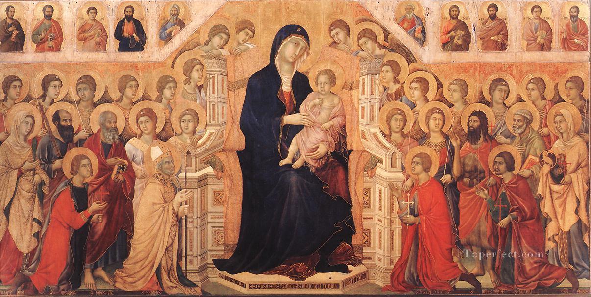 Maesta Madonna with Angels and Saints Sienese School Duccio Oil Paintings